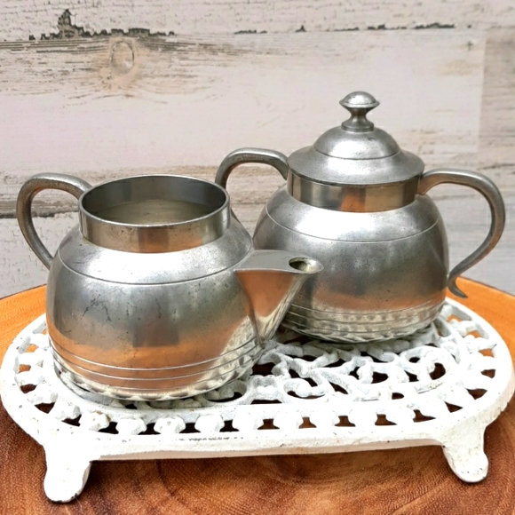 Selangor Pewter Other - EUC SELANGOR PEWTER MID-CENTURY CREAMER AND SUGAR BOWL